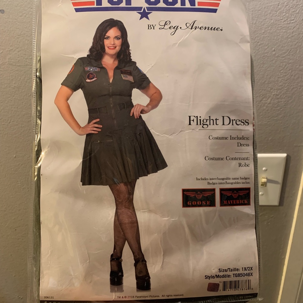 Leg Avenue Women's Plus Licensed Top Gun Flight Dress Costume